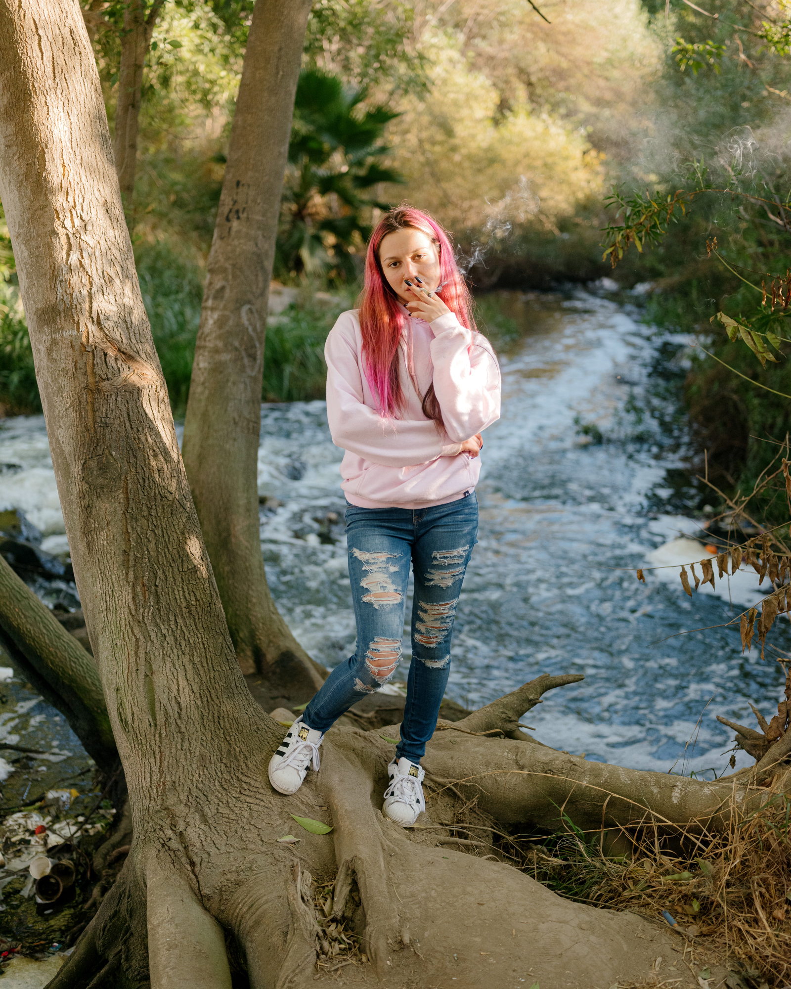 Angelina at her favorite place to smoke a joint - Sepulveda Basin, 2020