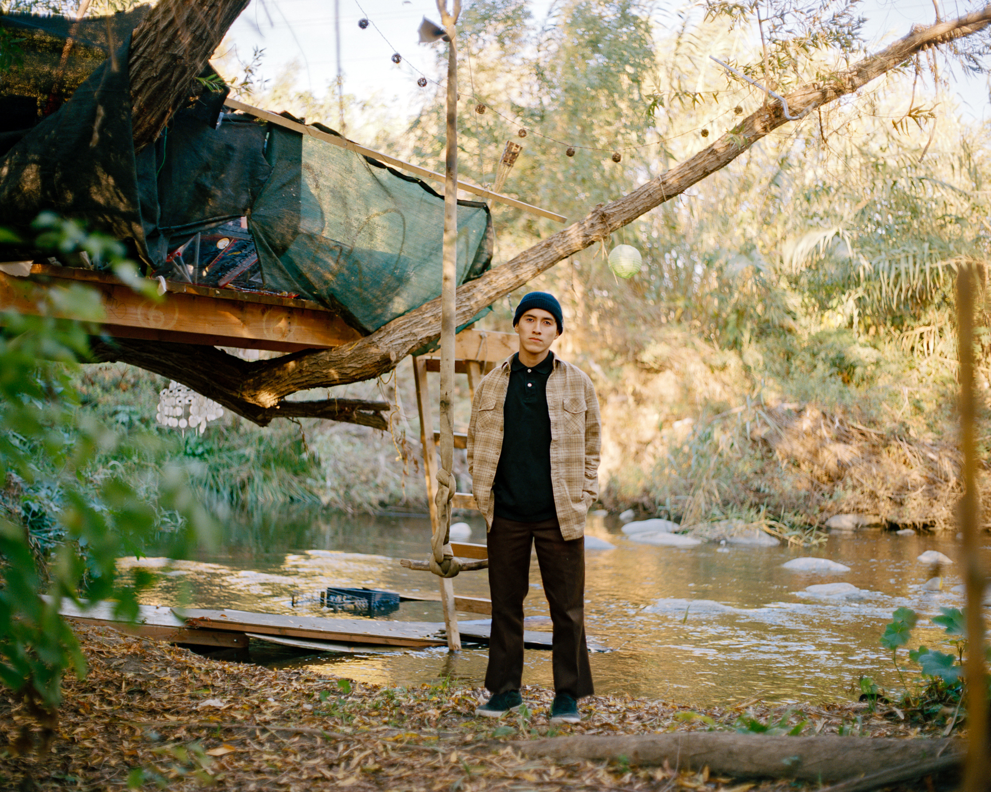 A neighborhood teenager with his tree fort - Frogtown, 2016